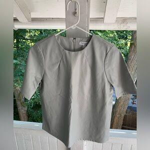 Like New! Gray Prologue Faux Leather Top Size S